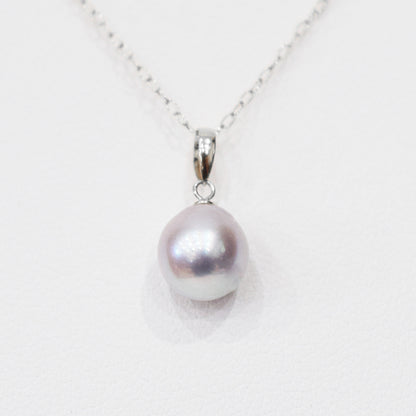 【K10 / K18】Rare Natural color 7.5mm - 8.5mm pendant necklace Akoya Pearl Real Japan Seawater pearl reenspearl akoyapearl 日本産 熊本 天草