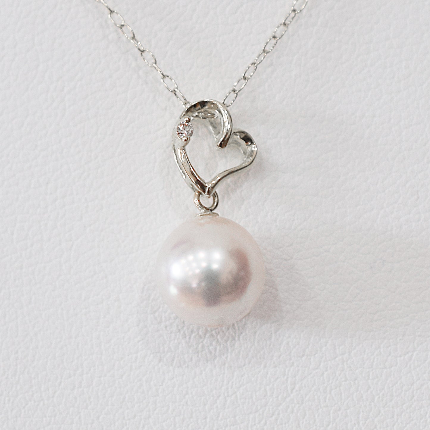 【K18YG / K18WG】Hanadama rank White pink 8mm - 9.5mm Diamond pendant necklace Akoya Pearl Real Japan Seawater pearl