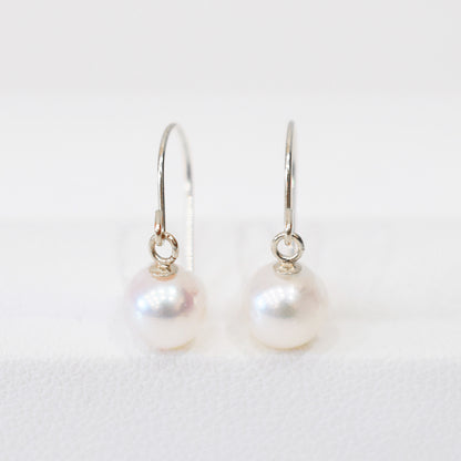 【K10 / K14 / K18】Hanadama rank White pink 5.5mm - 6mm Hook earrings Seawater Real Akoya Pearl Japan anniversary Earring Japanese Wedding Ssize 日本 天草