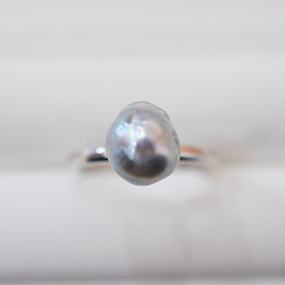［You can choose the pearl］Akoya Baroque pearl 8mm - 9mm Natural color Ring Sea Real akoya pearl From Japan 1pc pearl SV925 Silver reenspearl akoyapearl ring