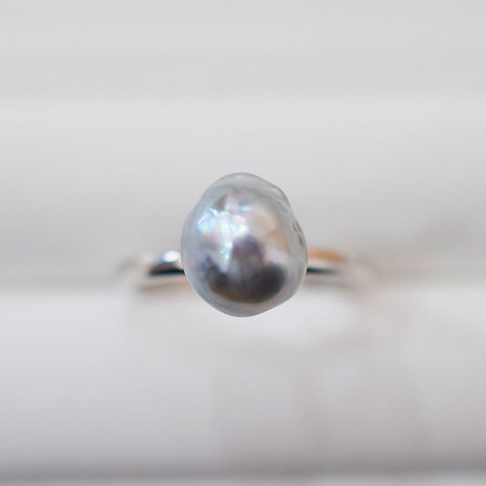 ［You can choose the pearl］Akoya Baroque pearl 8mm - 9mm Natural color Ring Sea Real akoya pearl From Japan 1pc pearl SV925 Silver reenspearl akoyapearl ring