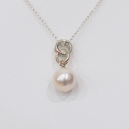 【K18YG / K18WG】Hanadama rank White pink 8mm - 9.5mm Diamond pendant necklace Akoya Pearl Real Japan Seawater pearl