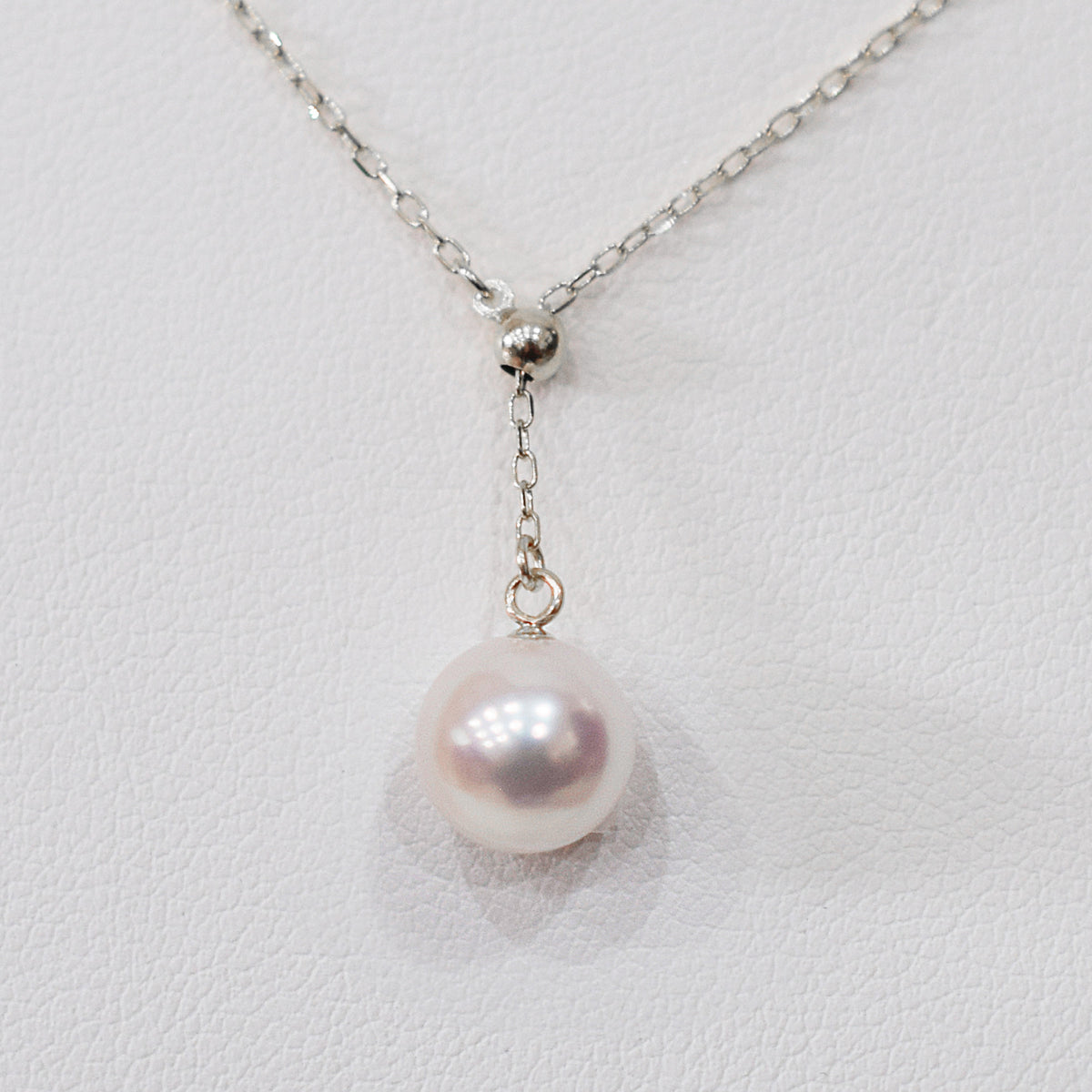 【K10 / K18 / Pt850】Rare White pink 7.5mm - 8.5mm Seawater Real Akoya Pearl necklace AkoyaPearl Japan あこや 真珠