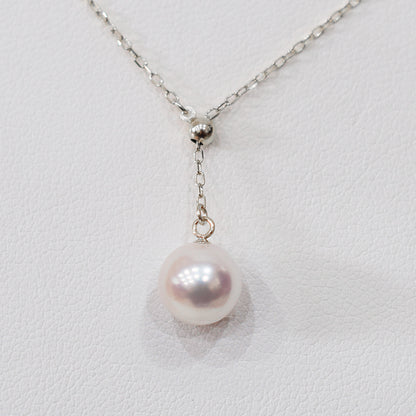 【K10 / K18 / Pt850】Rare White pink 7.5mm - 8.5mm Seawater Real Akoya Pearl necklace AkoyaPearl Japan あこや 真珠