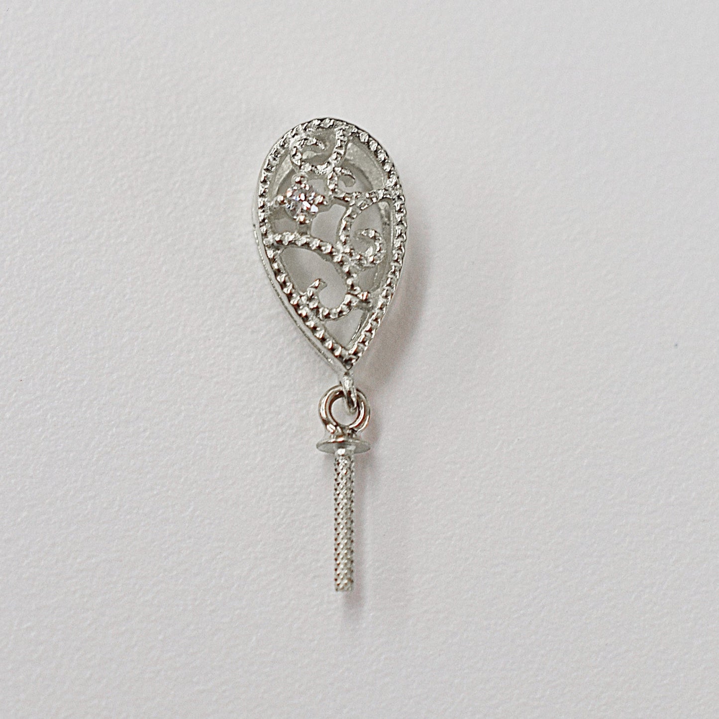 Only metal fittings 0.01ct K14WG Diamond Pendant top RP00031