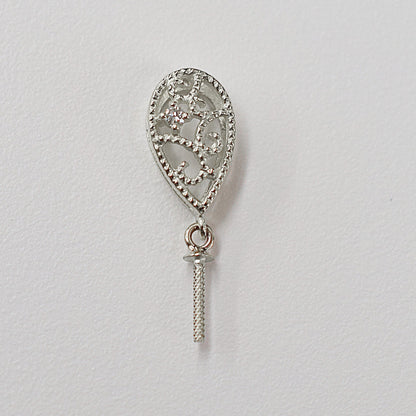 Only metal fittings 0.01ct K14WG Diamond Pendant top RP00031