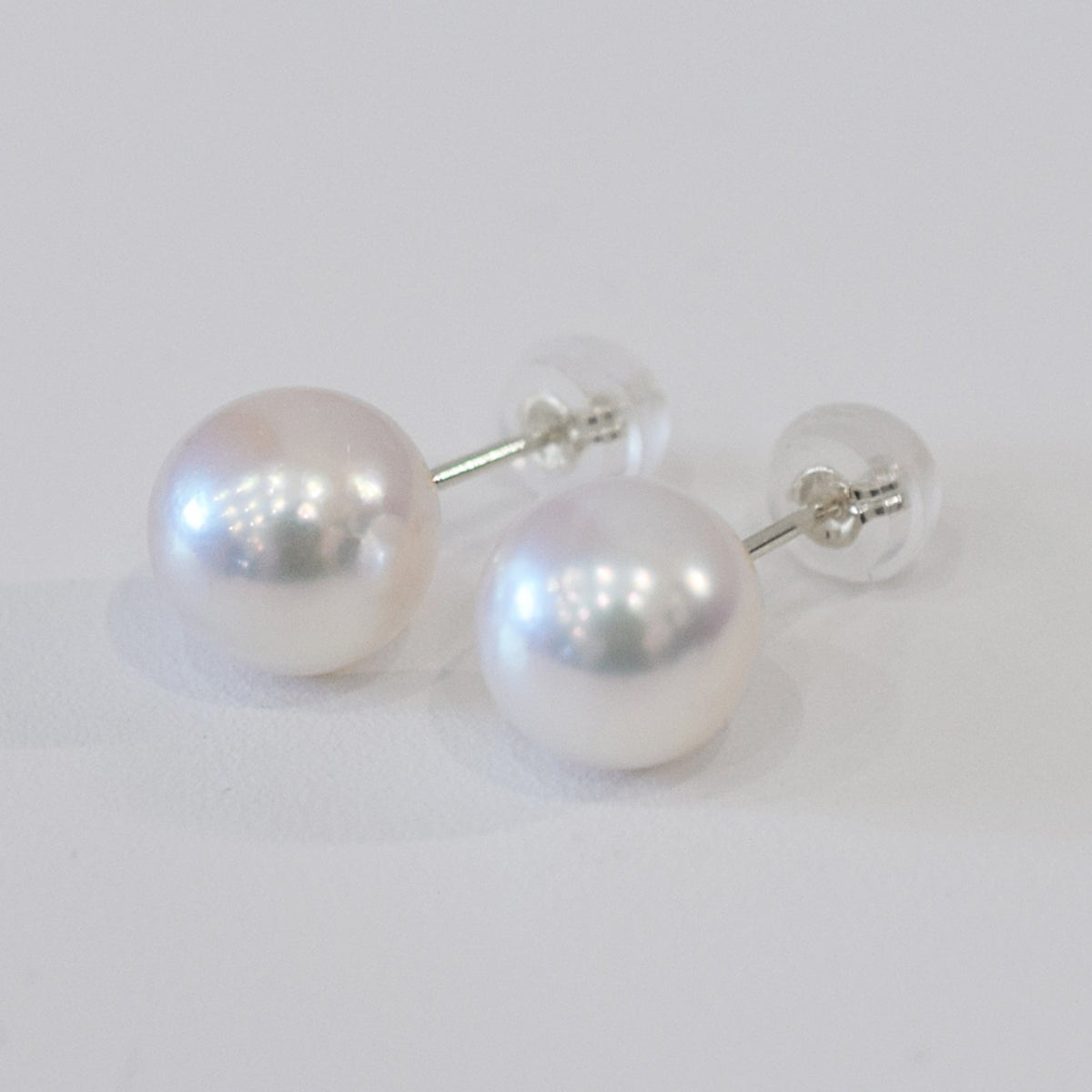 【K10YG / K10WG】 Hanadama rank 7.5mm - 8.5mm Seawater Akoya Pearl White Pink Stud Earring Japan anniversary Japanese Seawater birthday 真珠 あこや 花珠級