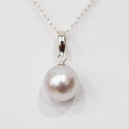 【K10 / K18】Rare Natural color 7.5mm - 8.5mm pendant necklace Akoya Pearl Real Japan Seawater pearl reenspearl akoyapearl 日本産 熊本 天草