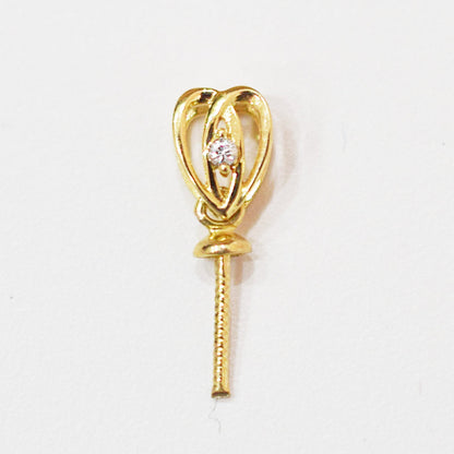 Only metal fittings 0.01ct K18YG Diamond Pendant top RP0009