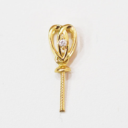 Only metal fittings 0.01ct K18YG Diamond Pendant top RP0009