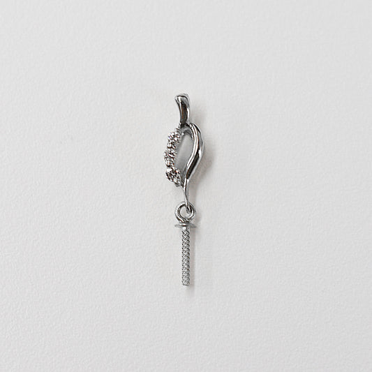 Only metal fittings 0.02ct K18WG Diamond Pendant top SIK00031