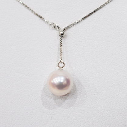 【K10 / K18 / Pt850】Rare White pink 7.5mm - 8.5mm Seawater Real Akoya Pearl Venetian necklace AkoyaPearl Japan あこや 真珠