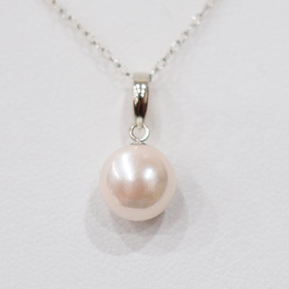 【K18YG / K18WG】Hanadama rank White pink 7.5mm - 8mm pendant necklace Akoya Pearl Real Japan Seawater pearl reenspearl akoyapearl