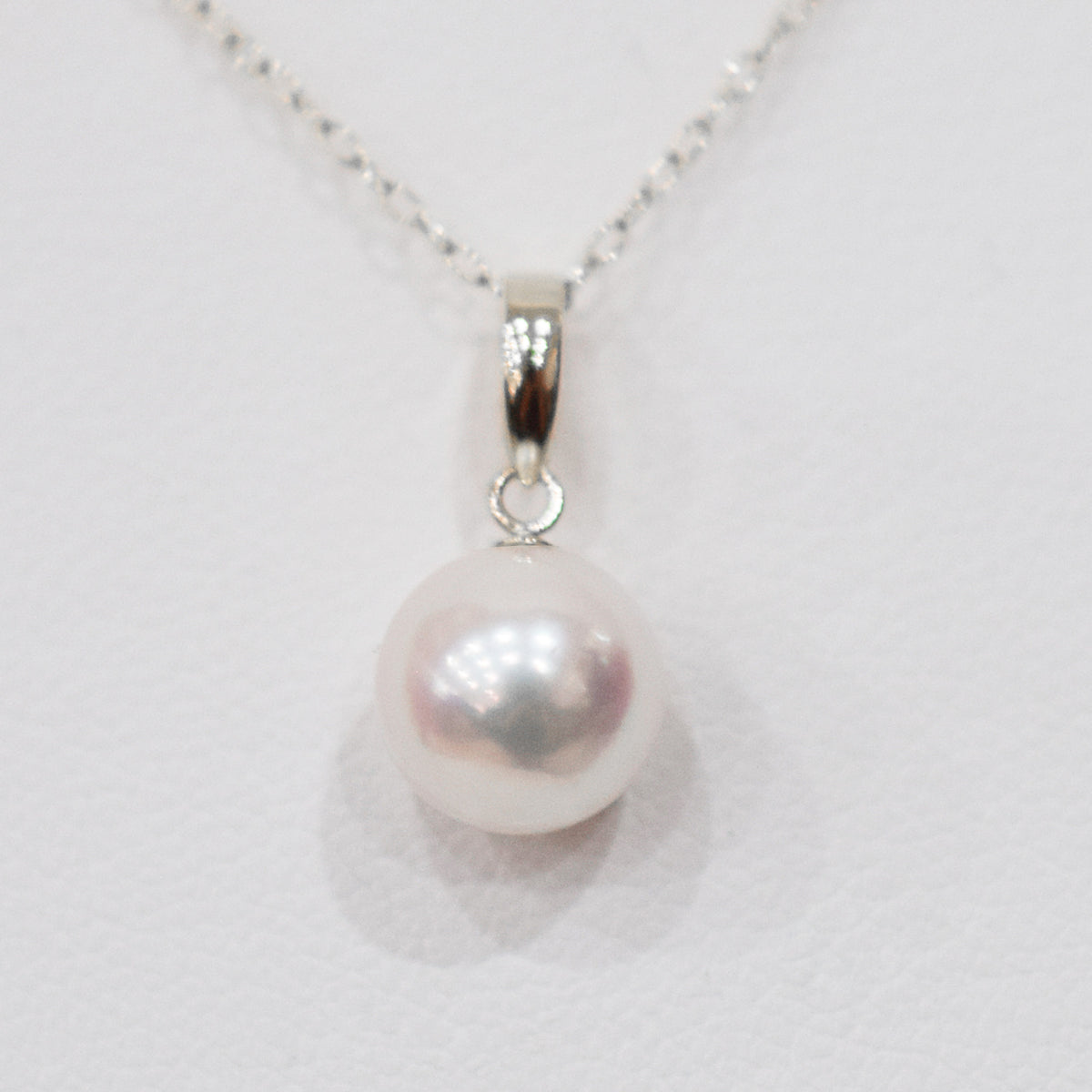 【K18YG / K18WG】Tennyo color White pink 8mm - 8.5mm pendant necklace Akoya Pearl Real Japan Seawater pearl reenspearl akoyapearl