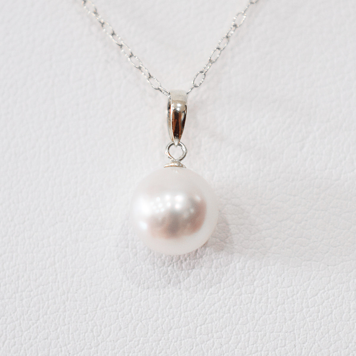 【K18YG / K18WG】Tennyo color White pink 7.5mm - 8mm pendant necklace Akoya Pearl Real Japan Seawater pearl reenspearl akoyapearl