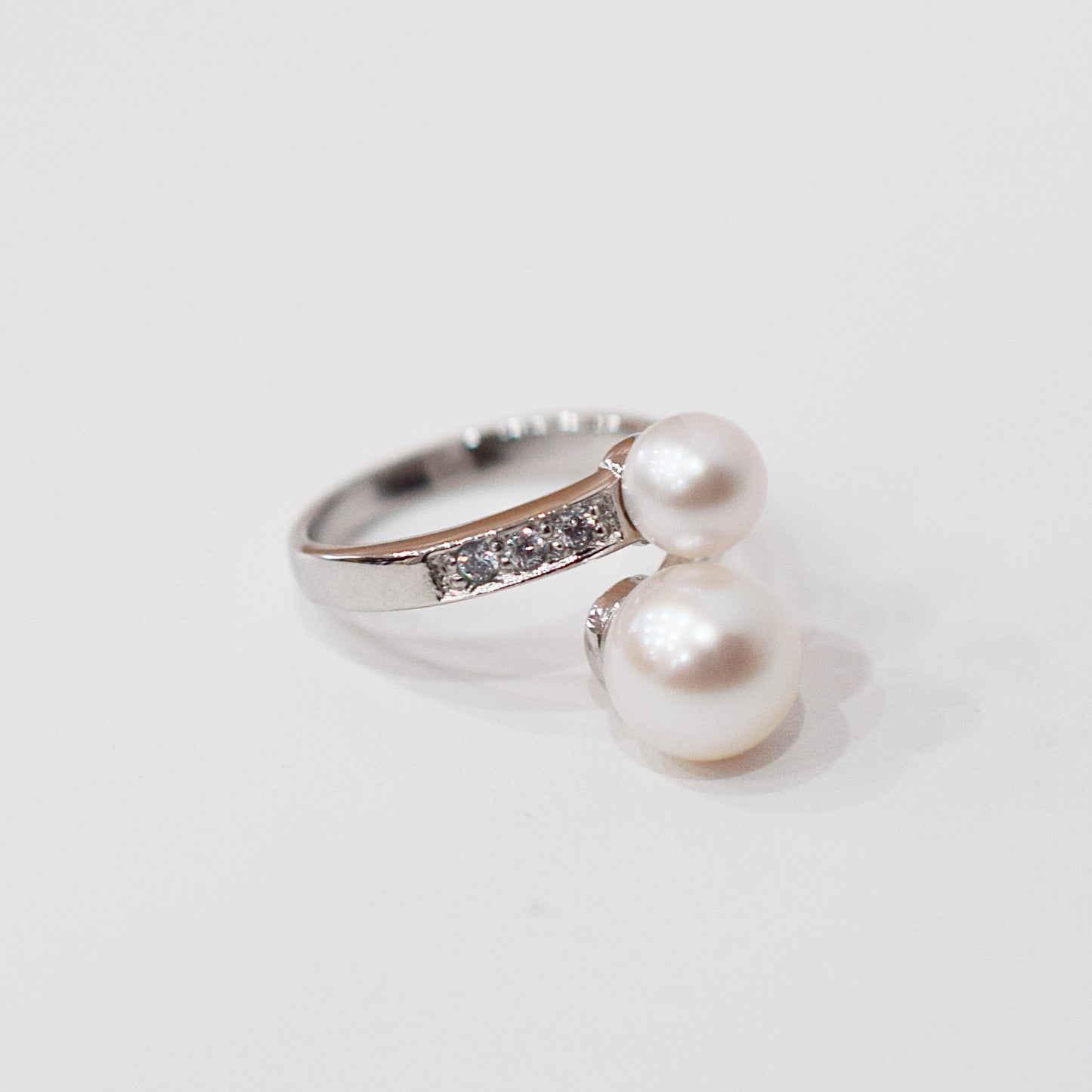 Actual product Rare White pink 7.5mm × 5.5mm Ring Sea Real Akoya Pearl From Japan SV925 Silver reenspearl akoyapearl