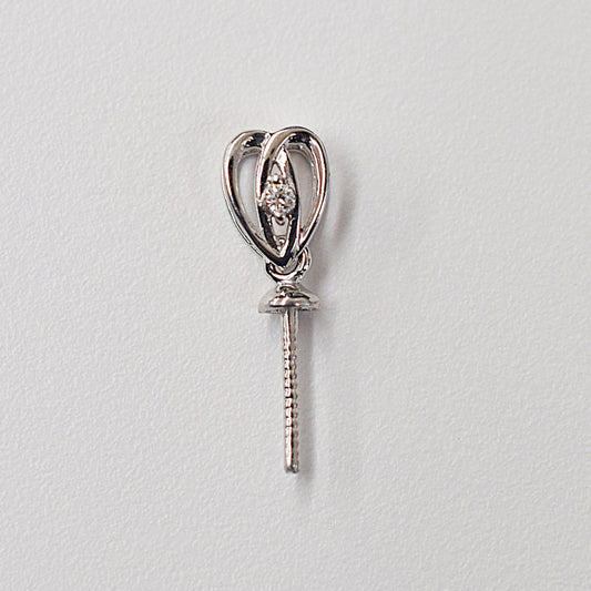 Only metal fittings 0.01ct K14WG Diamond Pendant top RP0009