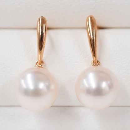 【K18YG / K14WG / K18PG】Hanadama rank White pink 7.5mm - 8.5mm Real Akoya Pearl Earrings Japan akoyapearl Japanese Seawater reenspearl あこや 真珠 日本 天草