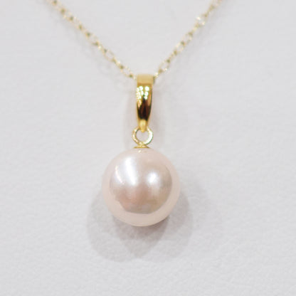 【K18YG / K18WG】Hanadama rank White pink 7.5mm - 8mm pendant necklace Akoya Pearl Real Japan Seawater pearl reenspearl akoyapearl