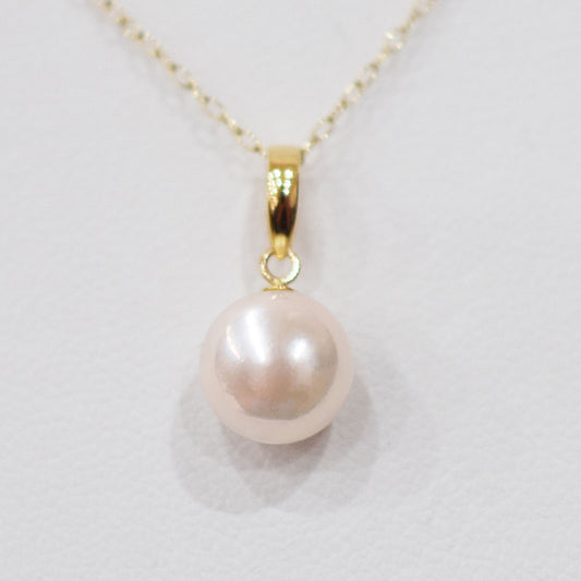 【K18YG / K18WG】Hanadama rank White pink 7.5mm - 8.5mm pendant necklace Akoya Pearl Real Japan Seawater pearl reenspearl akoyapearl