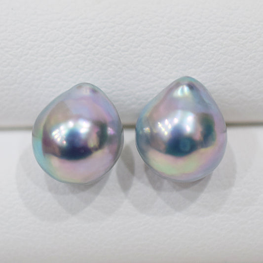 Limited to actual item Natural color akoya Baroque pearl 10mm - 10.5mm Surgical Stainless Steel Seawater Akoya Pearl Stud Earrings Japan