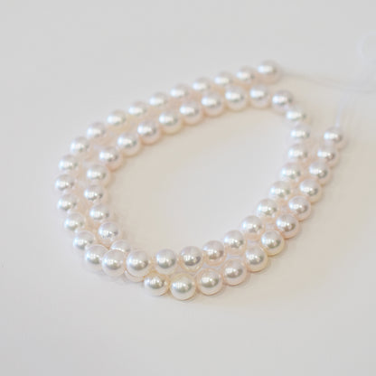 Actual product Hanadama rank white pink 7mm - 7.5mm Sea Real Akoya pearl strand choker necklace Japan Japanese Seawater Silver925