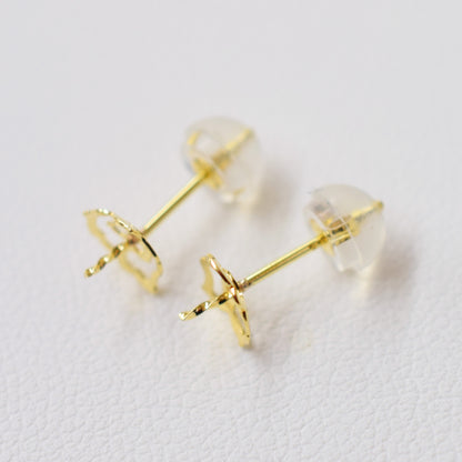 Only metal fittings K18YG stud earring Metal fitting Recommended for pearls 5mm - 8mm