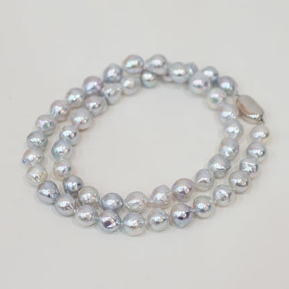 Limited to actual item Necklace Natural color Baroque 9mm - 10mm Akoya Pearl Japan 20.2inch starand choker