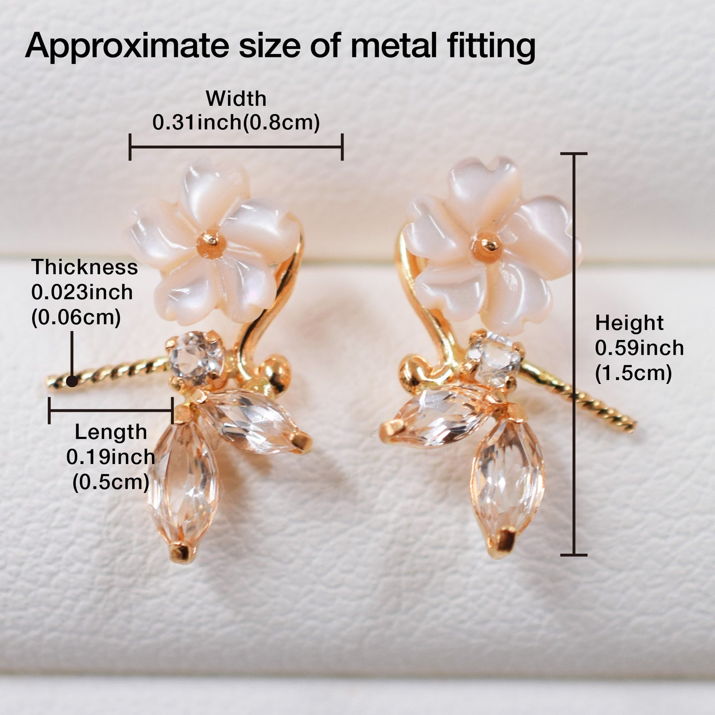 Only metal fittings K18PG stud earring Metal fitting Semi-precious stones Recommended for pearls under 6mm