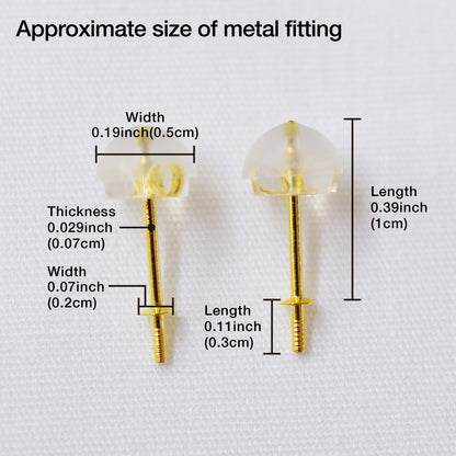 Only metal fittings K18YG stud earring Metal fitting Recommended for pearls under 9mm