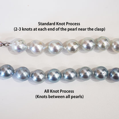 Limited to actual item Necklace Natural color Baroque 8mm - 9.5mm Real Akoya Pearl Japan 16.5inch 42cm starand Japanese choker reenspearl