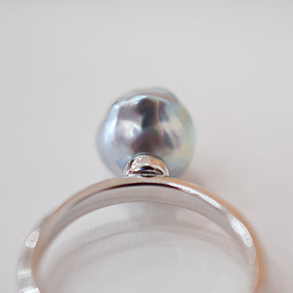 ［You can choose the pearl］Akoya Baroque pearl 8mm - 9mm Natural color Ring Sea Real akoya pearl From Japan 1pc pearl SV925 Silver reenspearl akoyapearl ring