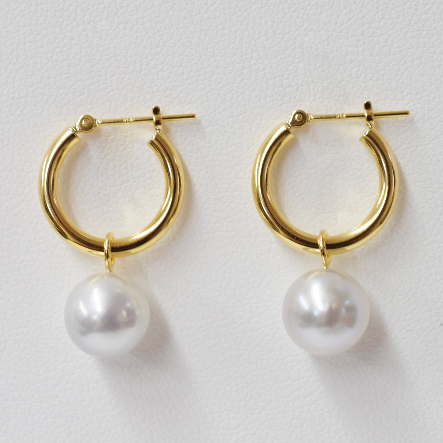 Madama rank 9mm - 9.5mm Natural color Hoop Earring Real Akoya Pearl Japan Akoyapearl K18YG REENSPEARL reenspearl birthday あこや 真珠