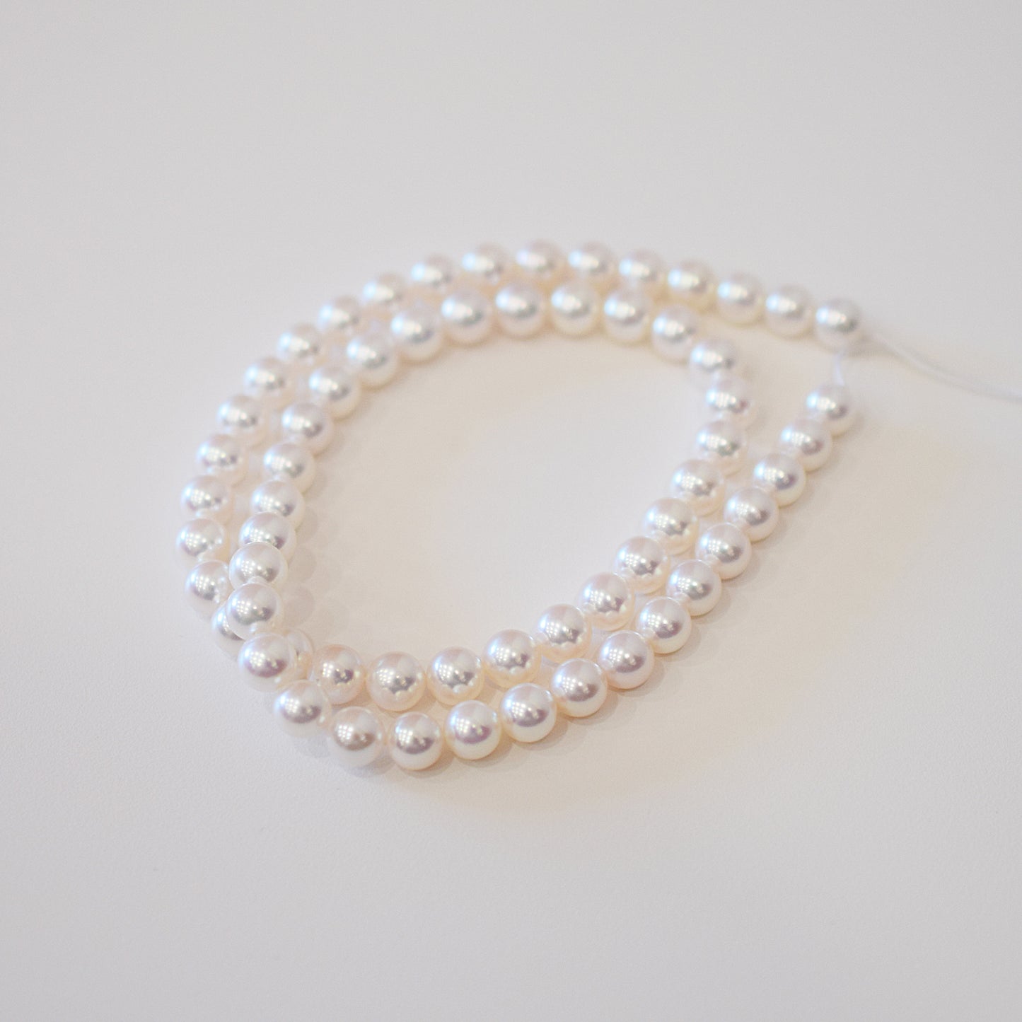 Actual product Hanadama rank white pink 6.5mm - 7mm Sea Real Akoya pearl strand choker necklace Japan Japanese Seawater Silver925