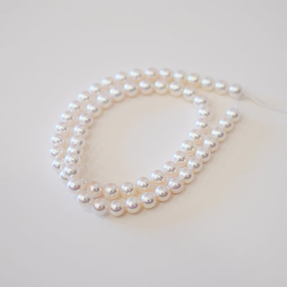 Actual product Hanadama rank white pink 6.5mm - 7mm Sea Real Akoya pearl strand choker necklace Japan Japanese Seawater Silver925