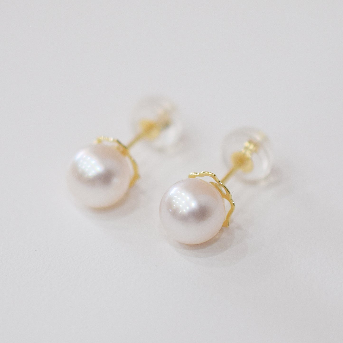 【K18YG / K14WG】Hanadama rank 6mm - 6.5mm Seawater Akoya Pearl White Pink Stud Earring Japan anniversary Japanese Seawater birthday 真珠 あこや 花珠級