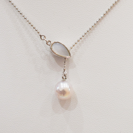 Rare White pink 8mm - 9.5mm akoya pearl necklace SV silver Real Japan reenspearl akoyapearl birthday あこや 真珠 珍珠