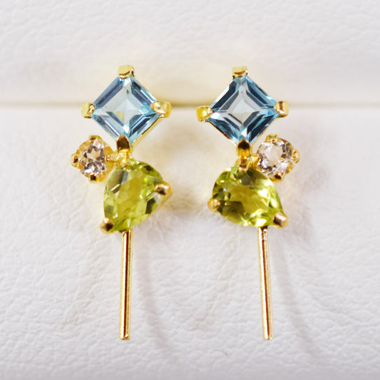 Only metal fittings K18YG stud earring Metal fitting Recommended for pearls under 6mm