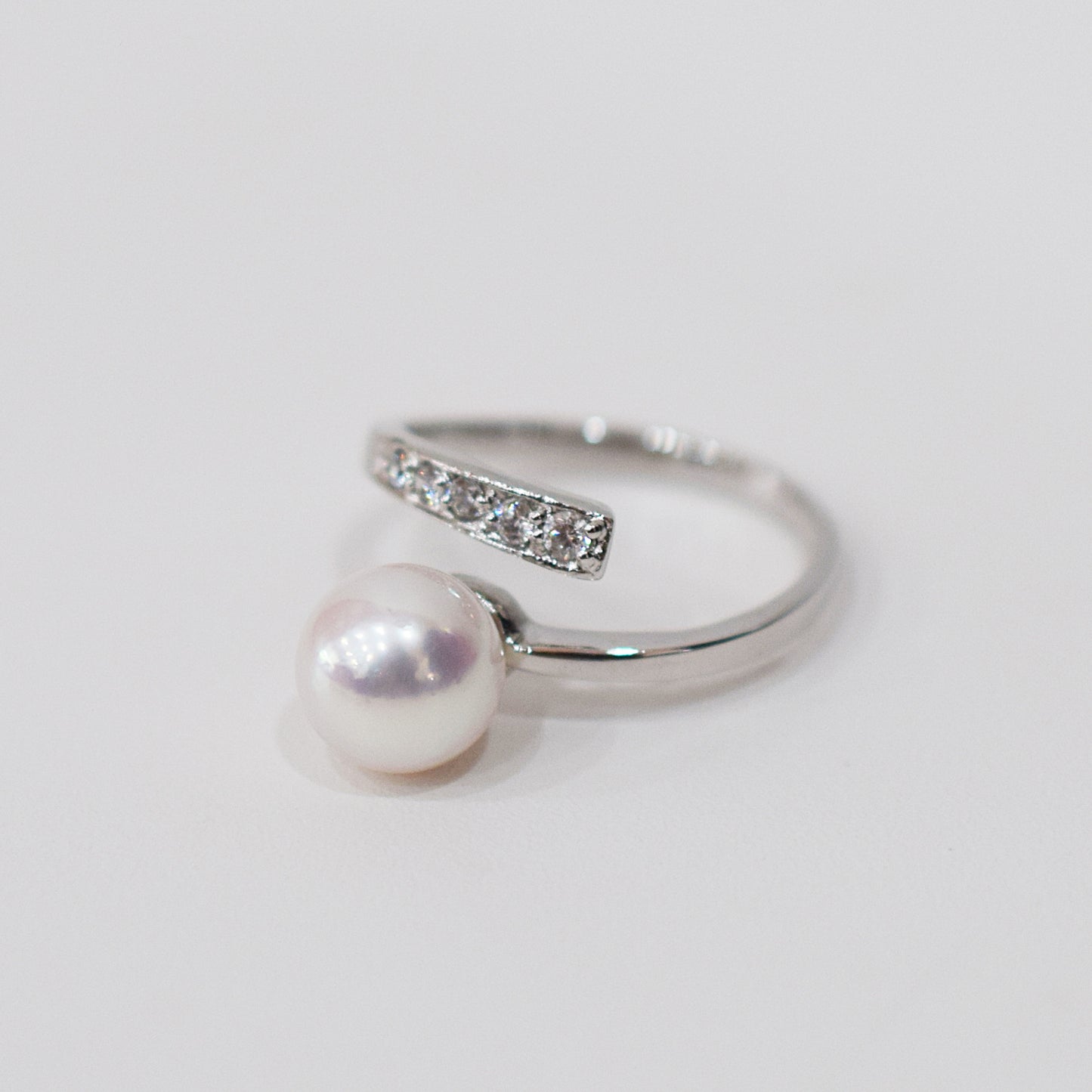 Actual product Rare White pink 8mm - 8.5mm Ring Sea Real Akoya Pearl From Japan SV925 Silver reenspearl akoyapearl