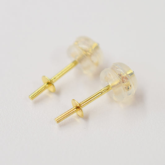 Only metal fittings K18YG stud earring Metal fitting Recommended metal fittings for pearls larger than 9mm