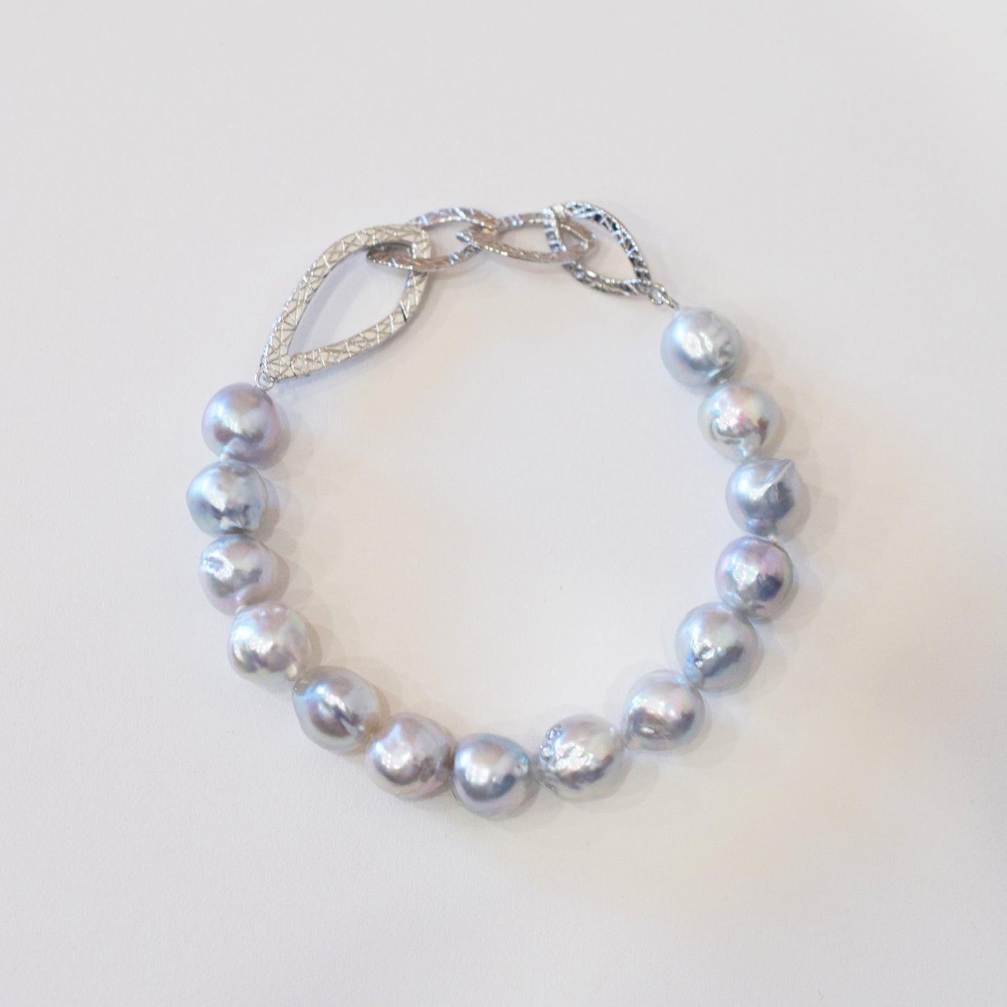 Actual product 9mm - 10mm Natural color Baroque Akoya Pearl Bracelet 7.87inch Japan AkoyaPearl SV925 Wedding Japanese Seawater