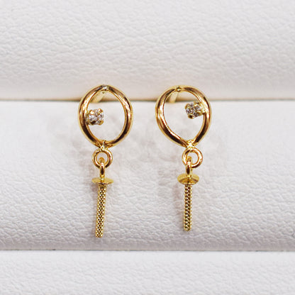 Only metal fittings K18YG stud earring Metal fitting Recommended for pearls 7mm - 9mm
