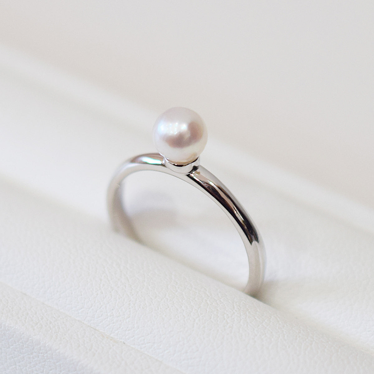 Hanadama rank 5.5mm - 6.5mm White pink Ring Sea Real Akoya Pearl From Japan 1pc pearl SV925 Silver reenspearl akoyapearl ring