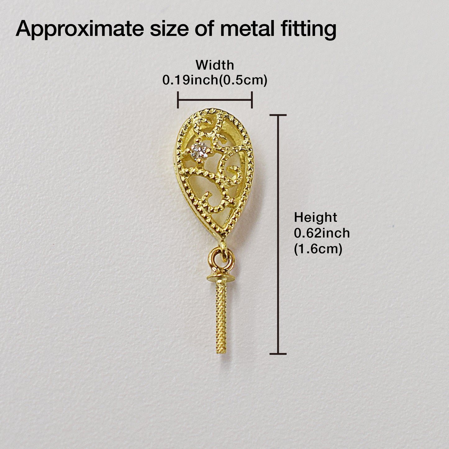 Only metal fittings 0.01ct K18YG Diamond Pendant top RP00031