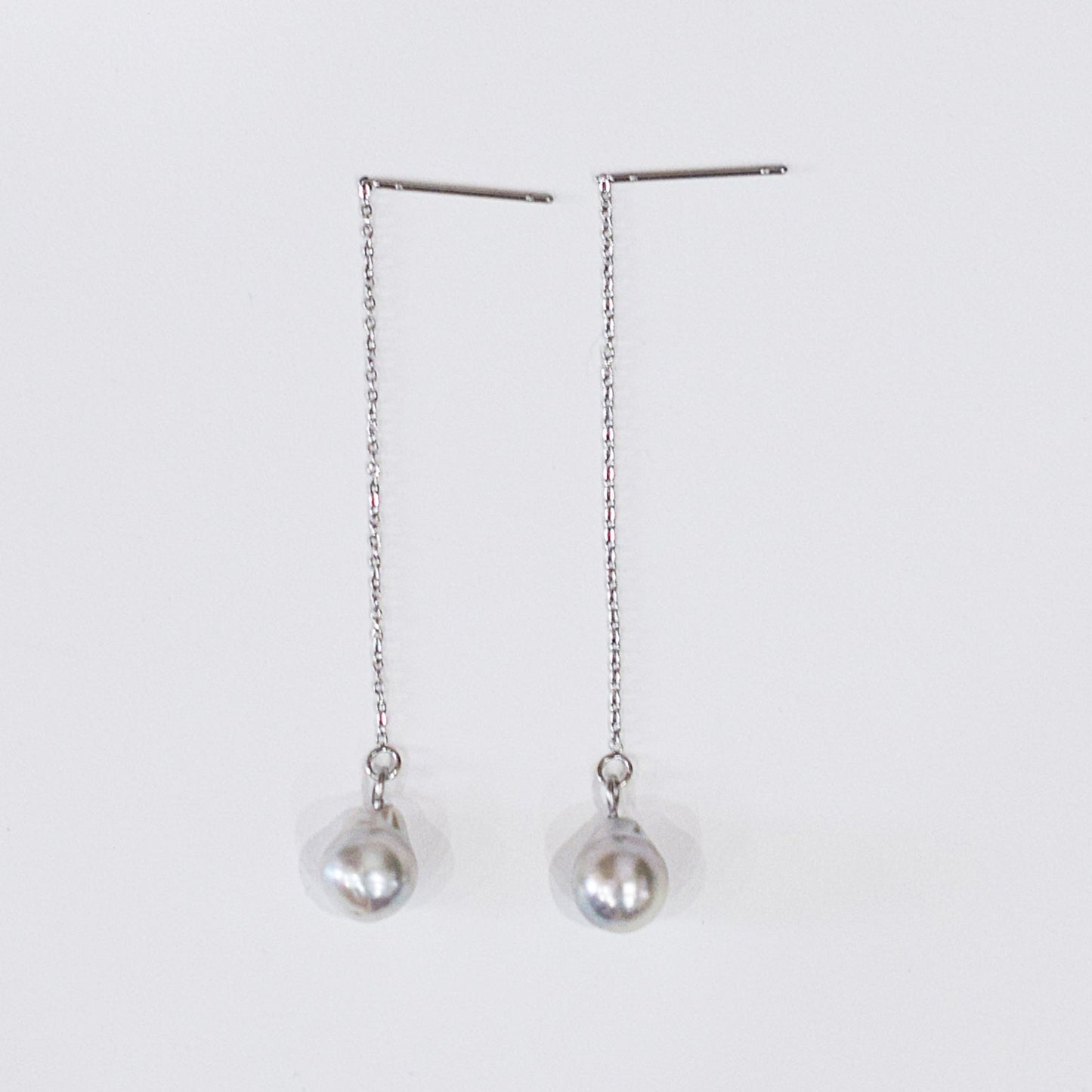 <SALE> Limited to actual item Natural color akoya Baroque pearl 8mm - 9mm Akoya Pearl American Earrings Stainless Japan Seawater reenspearl