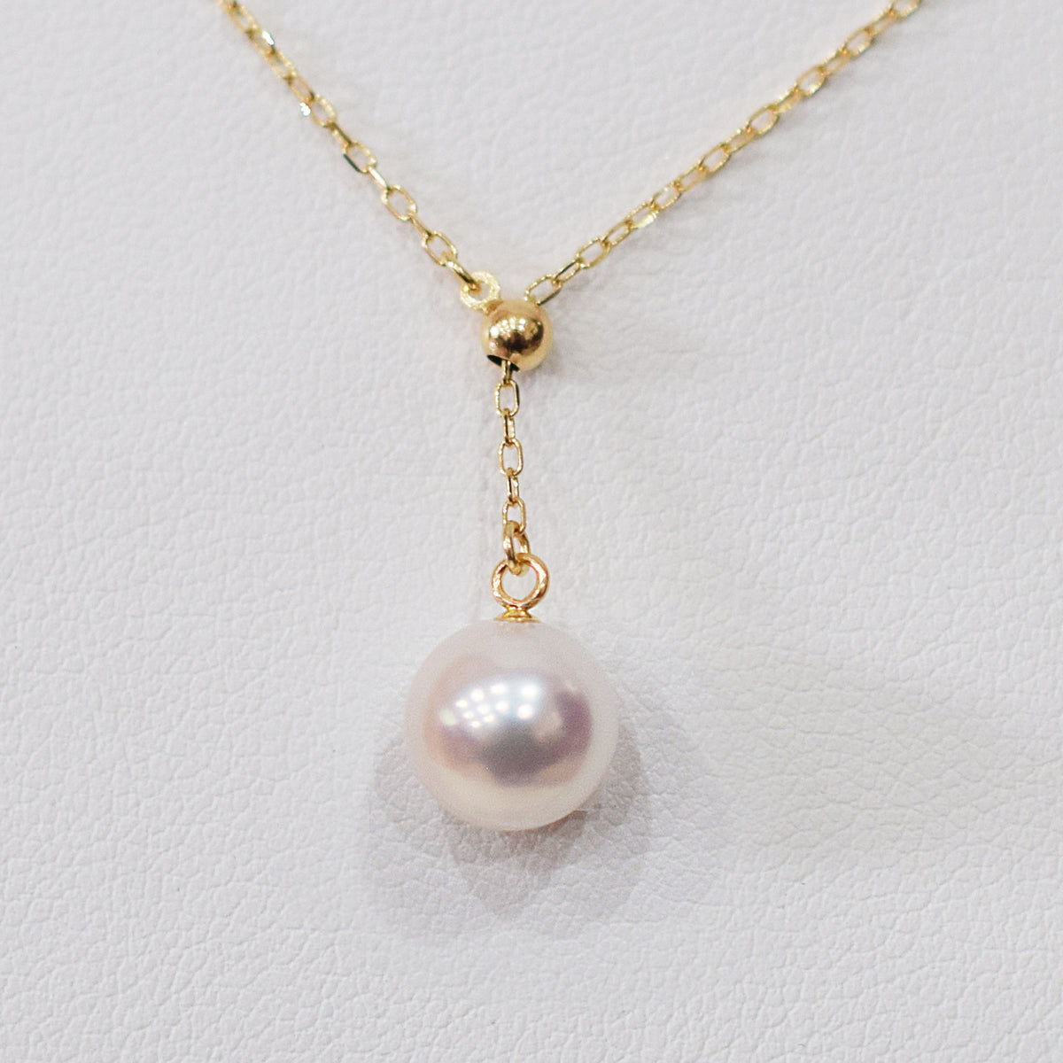 【K10 / K18 / Pt850】Rare White pink 7.5mm - 8.5mm Seawater Real Akoya Pearl necklace AkoyaPearl Japan あこや 真珠