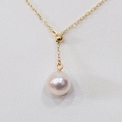 【K10 / K18 / Pt850】Rare White pink 7.5mm - 8.5mm Seawater Real Akoya Pearl necklace AkoyaPearl Japan あこや 真珠