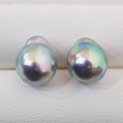 Limited to actual item Natural color akoya pearl Baroque pearl 10mm - 11mm 18K 14K Surgical Stainless Steel stud Earrings Japan akoyapearl
