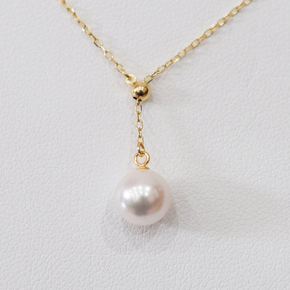 【K10 / K18 / Pt850】Rare White pink 7.5mm - 8.5mm Seawater Real Akoya Pearl necklace AkoyaPearl Japan あこや 真珠