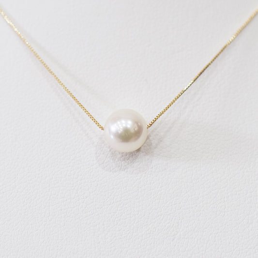【K10 / K18】Rare White pink 7.5mm - 8.5mm Seawater Real Akoya Pearl necklace AkoyaPearl Japan あこや 真珠